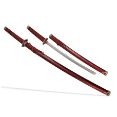 Самурайские мечи Катана и Вакидзаси (2 шт., ножны бордовый мрамор)