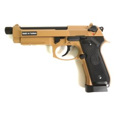 Страйкбольный пистолет KJW Beretta M9A1 TBC CO₂ Tan, удлин. ствол