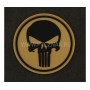 Шеврон ”Каратель” (Punisher), PVC на велкро, 80x80 мм (коричневый на песке)